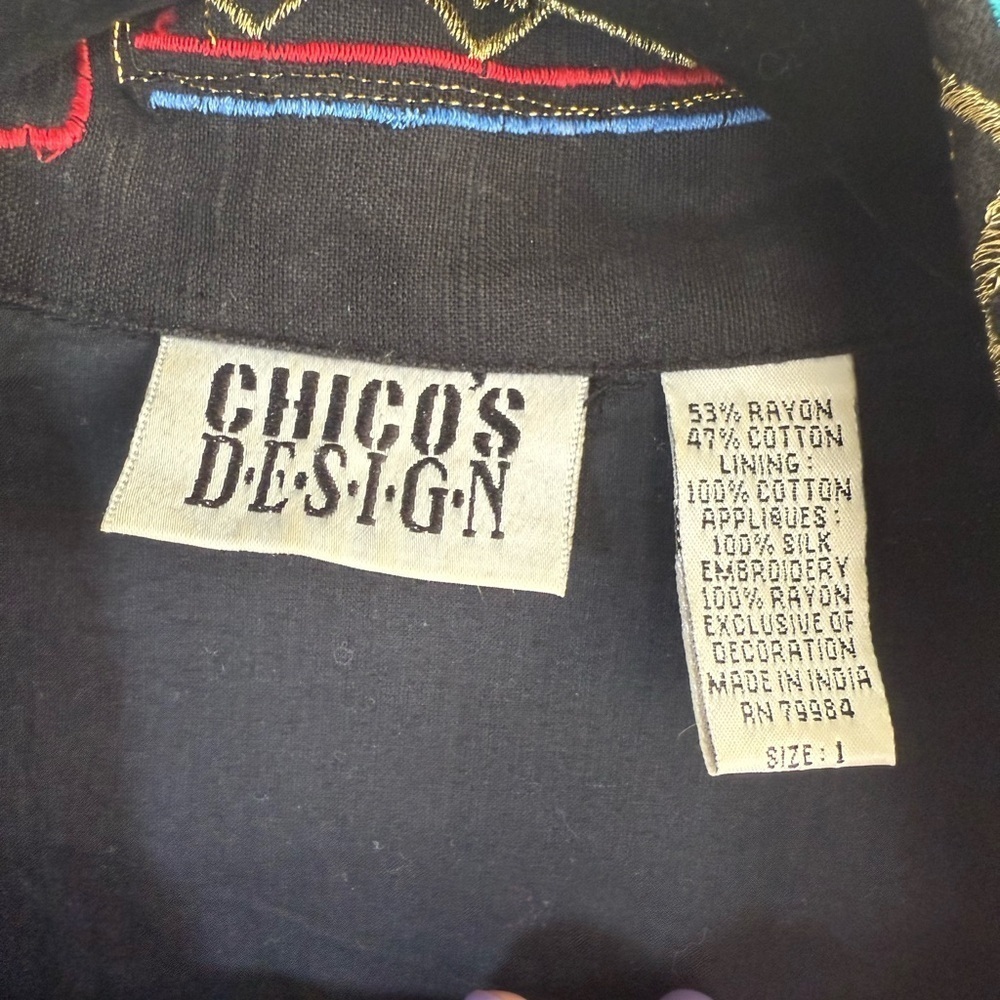 Vintage Chico’s embroidered patchwork blazer • Women’s Chico’s size 1 - Picture 2 of 7